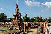 Ayutthaya, Thailand. Wat Mahathat, subsidiary chedi at the N-E corner of the precint of the central prang. 